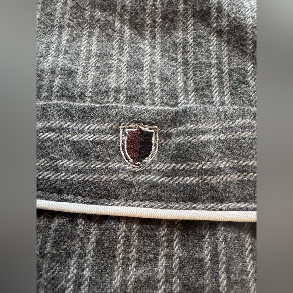 Black Brown 1826 Men's Gray Pinstripe cotton Lounge Set - Picture 5 of 8